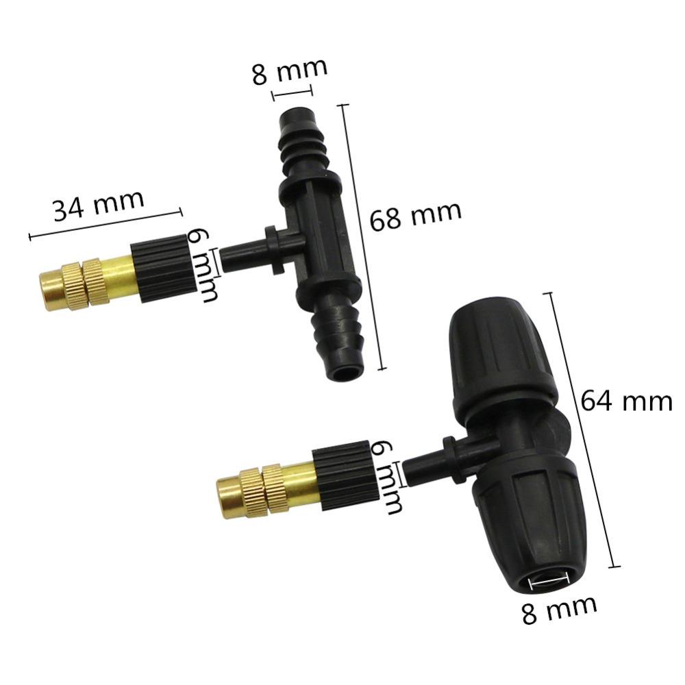 30 Pcs Gold Garden Irrigation Agricultural Atomizing Sprinklers Atomizing Sprayers Copper Misting Fog Cooling Nozzles 4/7mm Hose