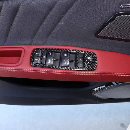 Carbon Fiber Window Lift Switch Button Panel Trim For Maserati Ghibil 2014-