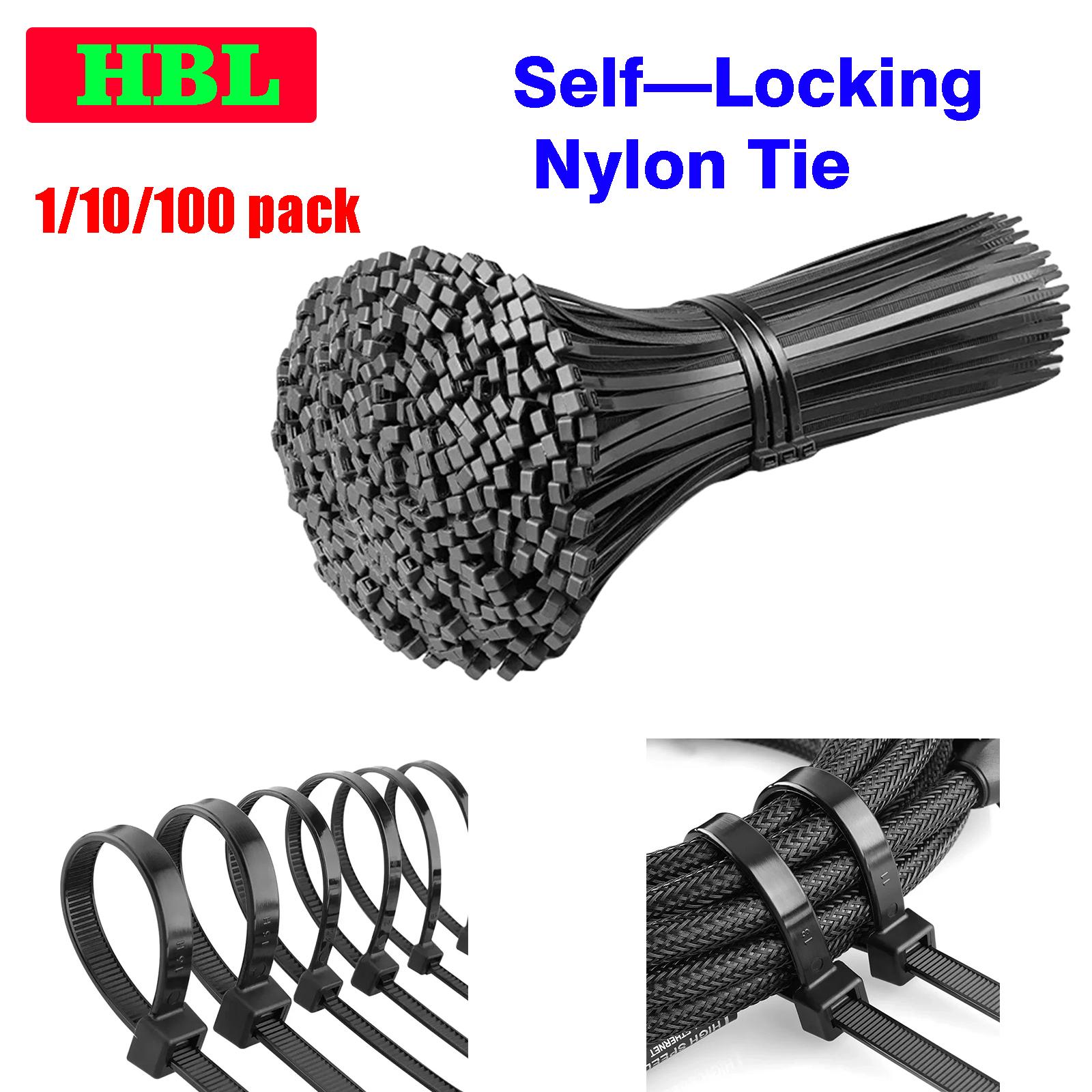 

250/500Pcs Plastic Nylon Cable Ties Detachable Self-locking Cord Ties Straps Fastening Loop Reusable Wire Ties For Home Office 1 Pack