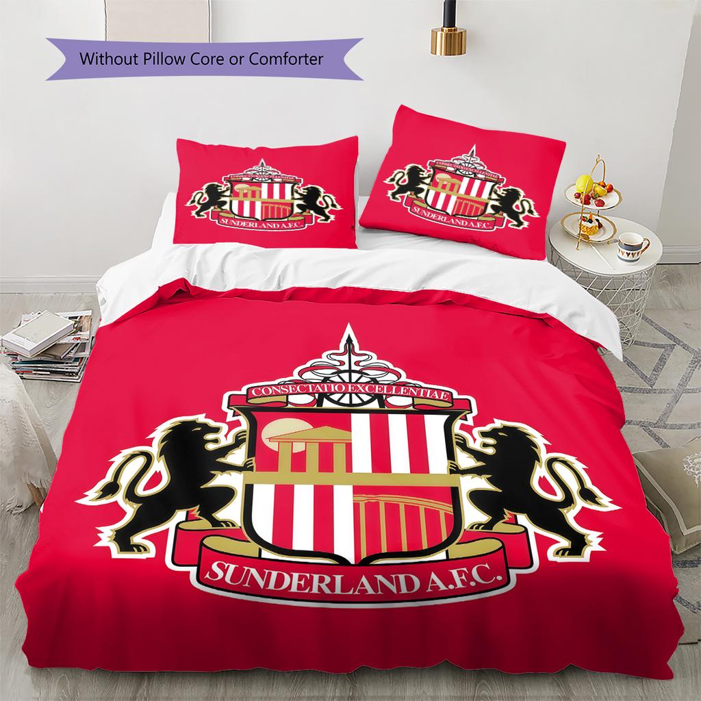 Sunderland AFC Pattern Bedding Home Decoration Birthday Gift (1 * duvet cover + 2 * pillowcase, without core)