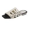 New Retro Square Toe Flat Fashion Slippers Women's 2025 Summer New Fairy Style Belt Buckle One-word Belt