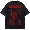 Anime Berserk Griffith Graphic T Shirt Men Women Washed Cotton Tshirts Vintage Casual Loose Oversized Harajuku Retro Streetwear Daily Tops