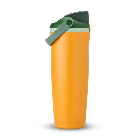 Large Capacity Insulated Stainless Steel Flip-Top Double Drink Handheld Fruit Cup