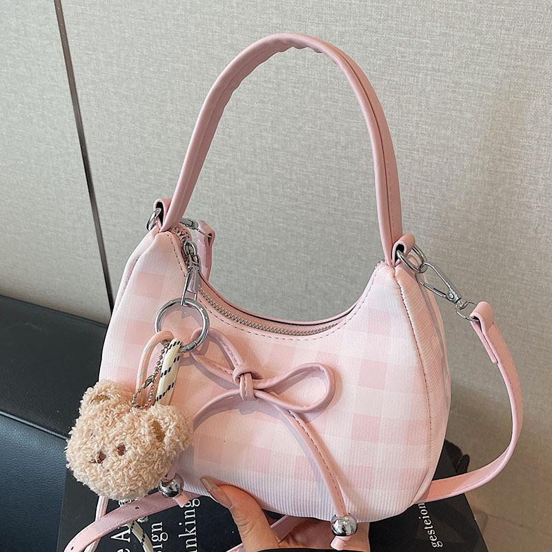 Korean version of plaid portable dumpling bag women's 2025 summer new temperament niche high value daily commuter messenger bag