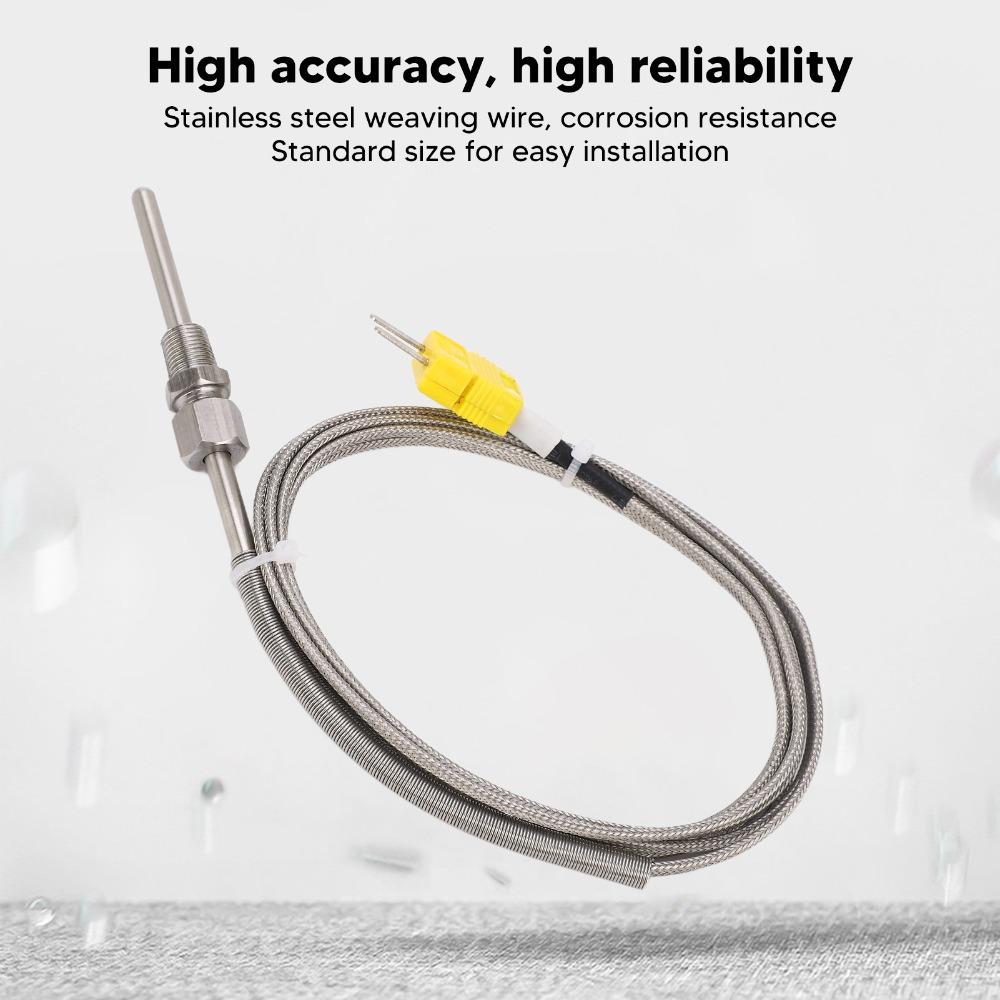 1/8" NPT Threade K-Type Thermocouple Stainless Steel ‑100 to 1250 ℃ Temperature Sensor 80mm Probe Compression Fittings
