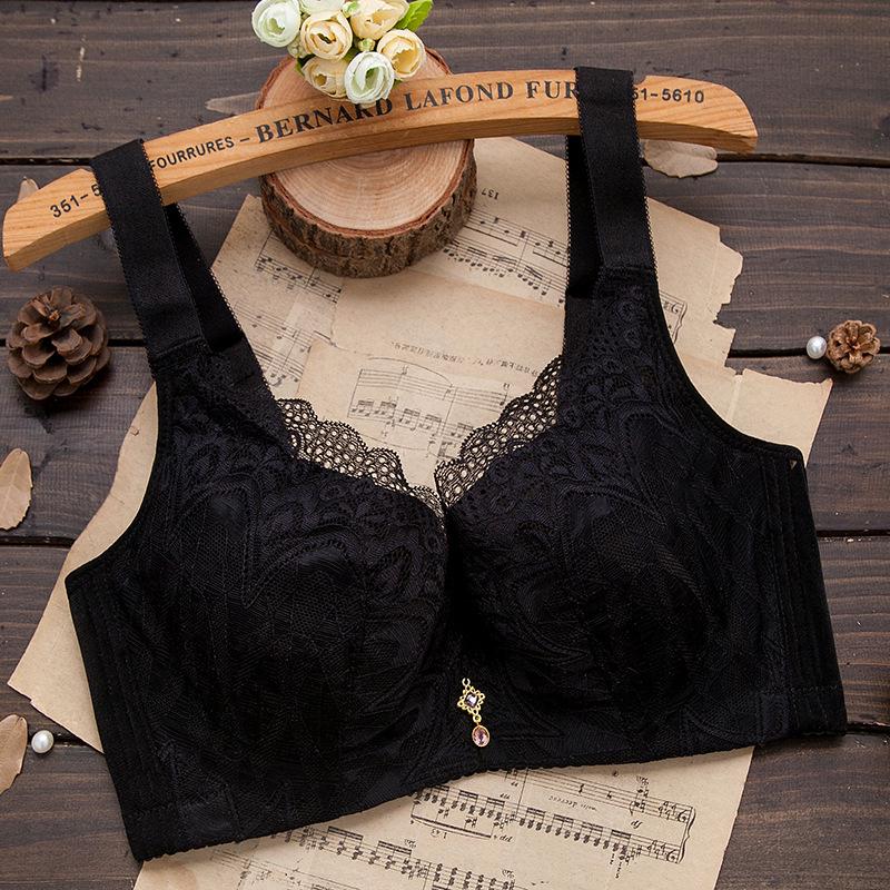 

Регулируемый поддерживающий бюстгальтер пуш-ап для полных женщин 42/95D чёрный