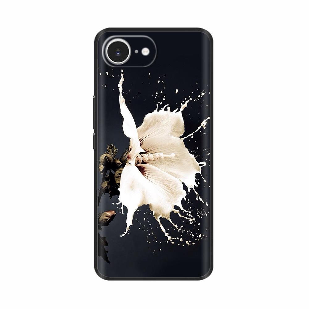 Soft TPU Black Silicon Phone Case For iPhone 16E iPhone16E SE 2025 SE4 5G Painted Shockproof Shell Cover Cases Bumper Funda Capa