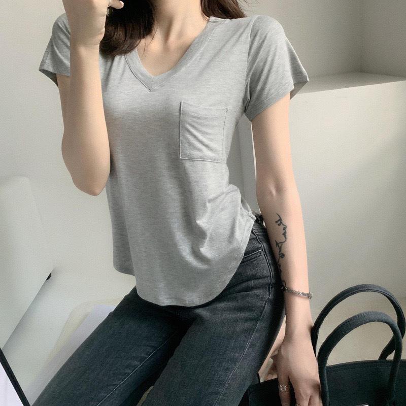 Women s V-Neck Loose Short-Sleeve Fashion Top - 2026 Summer Collection, Versatile and Slimming Design M