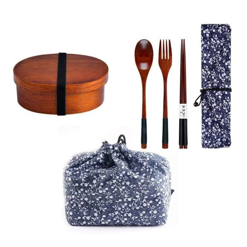 Scatola Bento Ovale in Legno Stile Giapponese - Contenitore Marrone per Pranzo Sushi per Adulti, Stoviglie in Legno Semplici e Creative, Ecologico