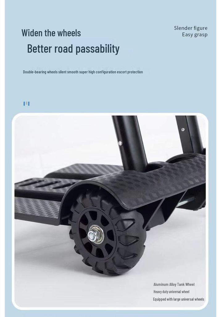 Portable Folding Trolley Cart for Package Pickup and Shopping, In Stock