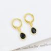 Vintage Stainless Steel Gold Plated Zircon Huggie Hoop Earrings for Women Small Water Drop Earrings Punk Unisex Rock Jewelry