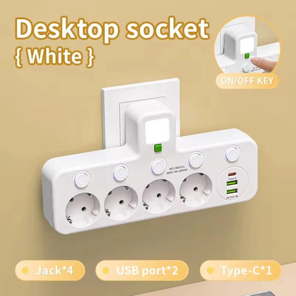 Wall Mounted EU Plug Outlet Type-C Ports Outlet Electrical Socket Socket Adapter Home Offices