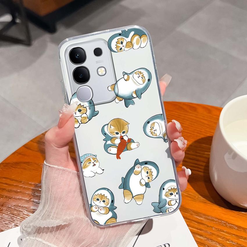 Dla Vivo Y29 Y29s Y28 Y27 Y22 Y21a Y21e Y20a Y20i Przezroczyste Etui na Telefon TPU Tajemniczy Orientalny Wzór Smoka Miękkie Silikonowe Antypoślizgowe Etui Dla Vivo Shell