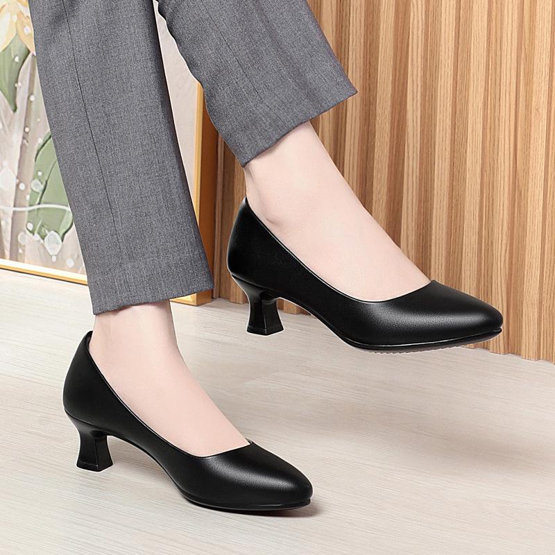 women's shoes are not tired of standing for a long time, tooling shoes women's leather shoes interview career work shoes single shoes women