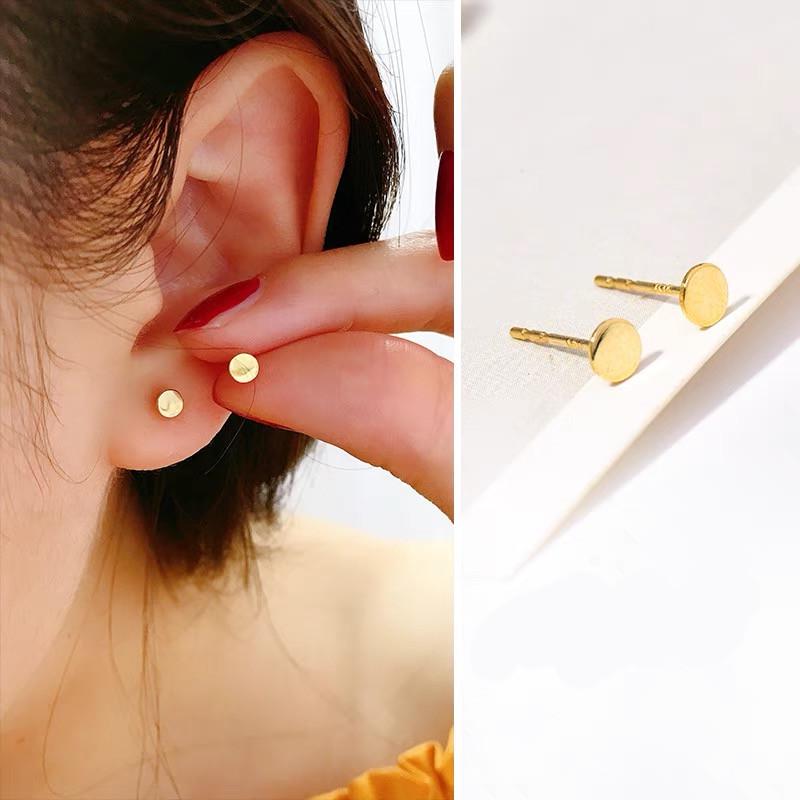 Beixi Silver S925 Sterling Simple Round Stud Earrings for Women S925 Silver