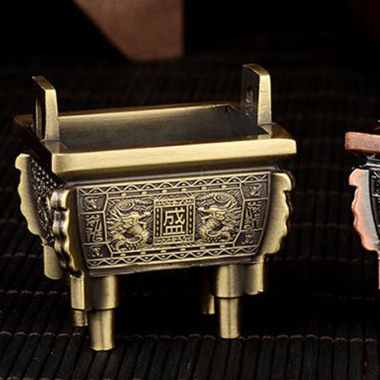 Chinese Square Tripod Incense Burners Cone Coil Stick Holder Base Home Decor