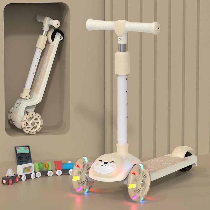 Детский самокат, Трехколесный складной самокат для катания для мальчиков и девочек