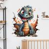 3D Cute Cartoon Dinosaur Breaking Through Wall Stickers, Self-Adhesive Decor for Kids Room Background Wall Decoration