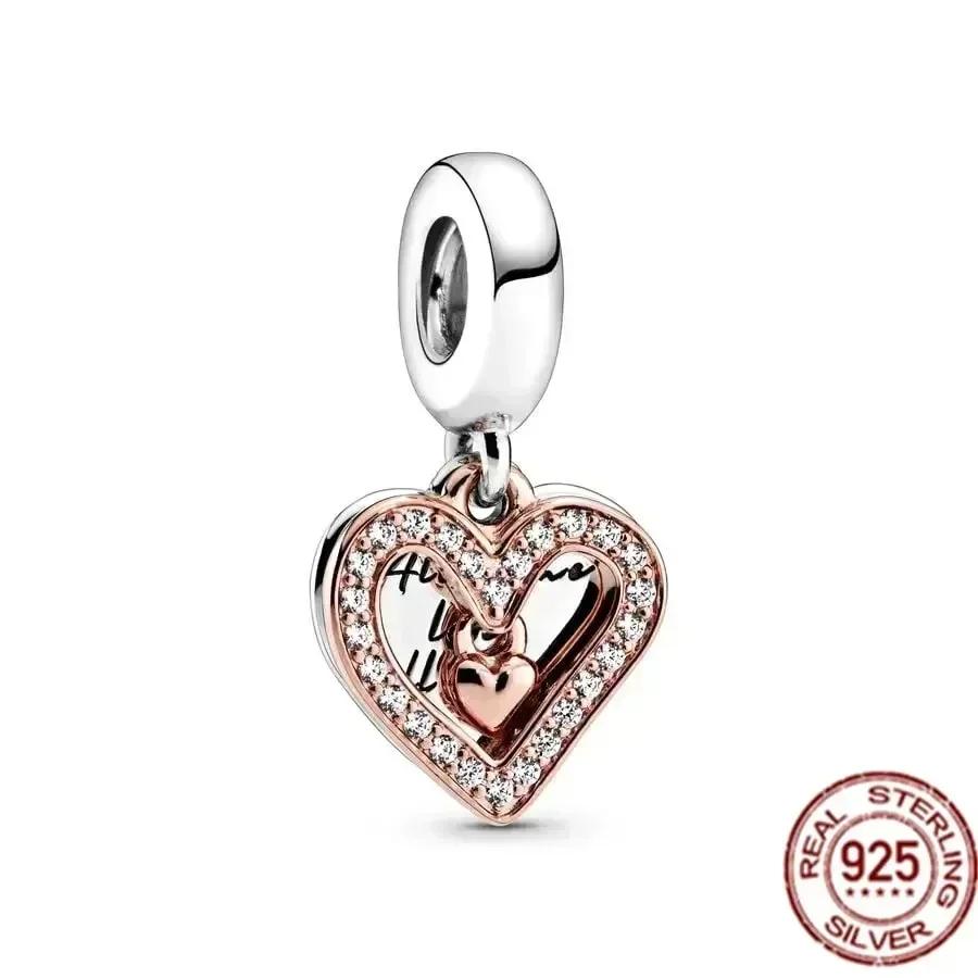 Fine Jewelry Rose Gold Family Tree Animal Mother Flower Original Copper Beads Charms For Necklace Diy Bracelet Women Gift