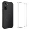 For OnePlus Ace 5 Racing 5G/OnePlus Nord CE5 5G Magnetic Case WANLONFENG TQ1 Series Carbon Fiber Texture PC TPU Phone Cover with 2Pcs Screen Films