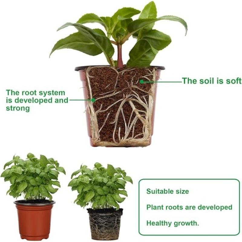 20Pcs Seeding Nursery Pot Black Red Plants Nursery Pots Seedling Cups Grow Box Planters Home Garden Potted Container