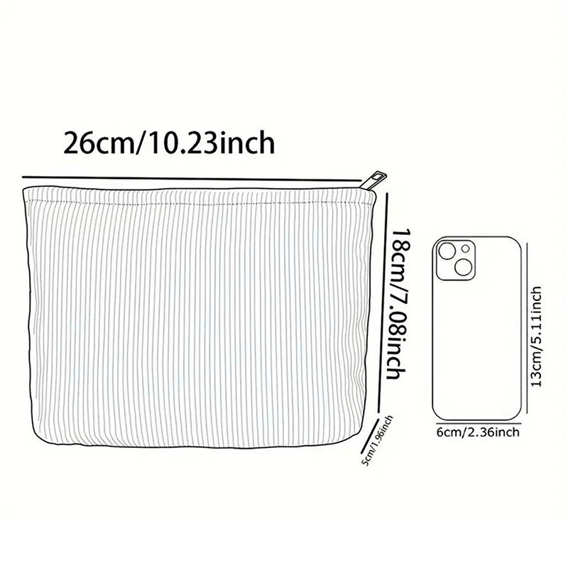 Минималистичная вельветовая косметичка с бантом на молнии, легкая и многофункциональная косметичка для хранения