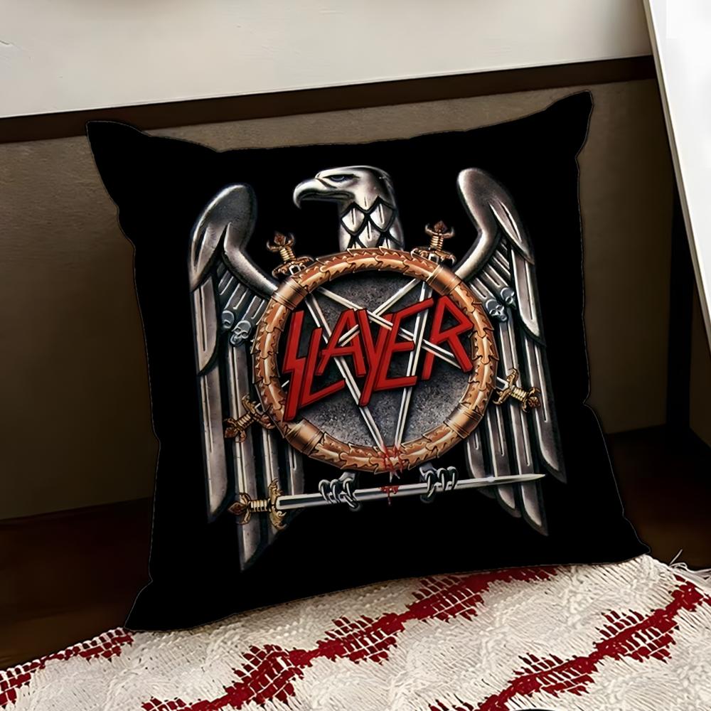 

Heavy Metal Band SSlayer Cushion Cover Reversible Soft Durable Pillow Cover Home Car MultiScene Use for Daily Comfort 30X30cm