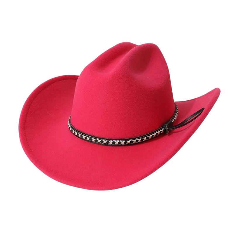 Exclusively for export, fashionable cowboy hats for men and women, unisex style, new European and American wool felt hats for stage use