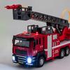 1/50 Alloy Diecast Car Model Toy Fire Engine Metal Vehicle Body Simulated Water Spray Light Sound With Pull Back Children's Toys