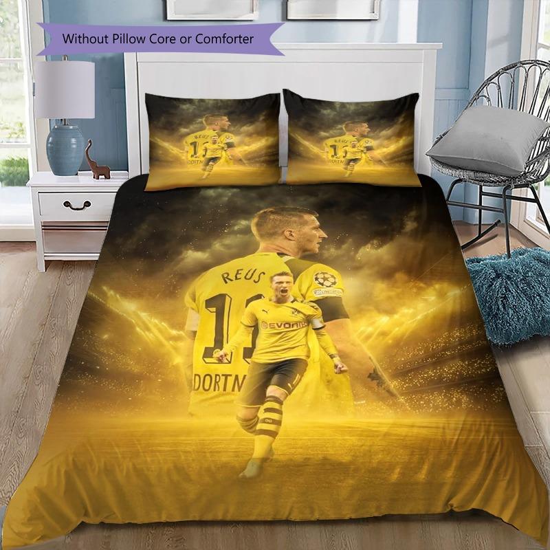 Piszczek Bettwäsche-Set 3tlg., Borussia Dortmund BVB Bettbezug-Set, Fußballspieler-Print Bettwäsche Fußballfan Schlafzimmerdekoration