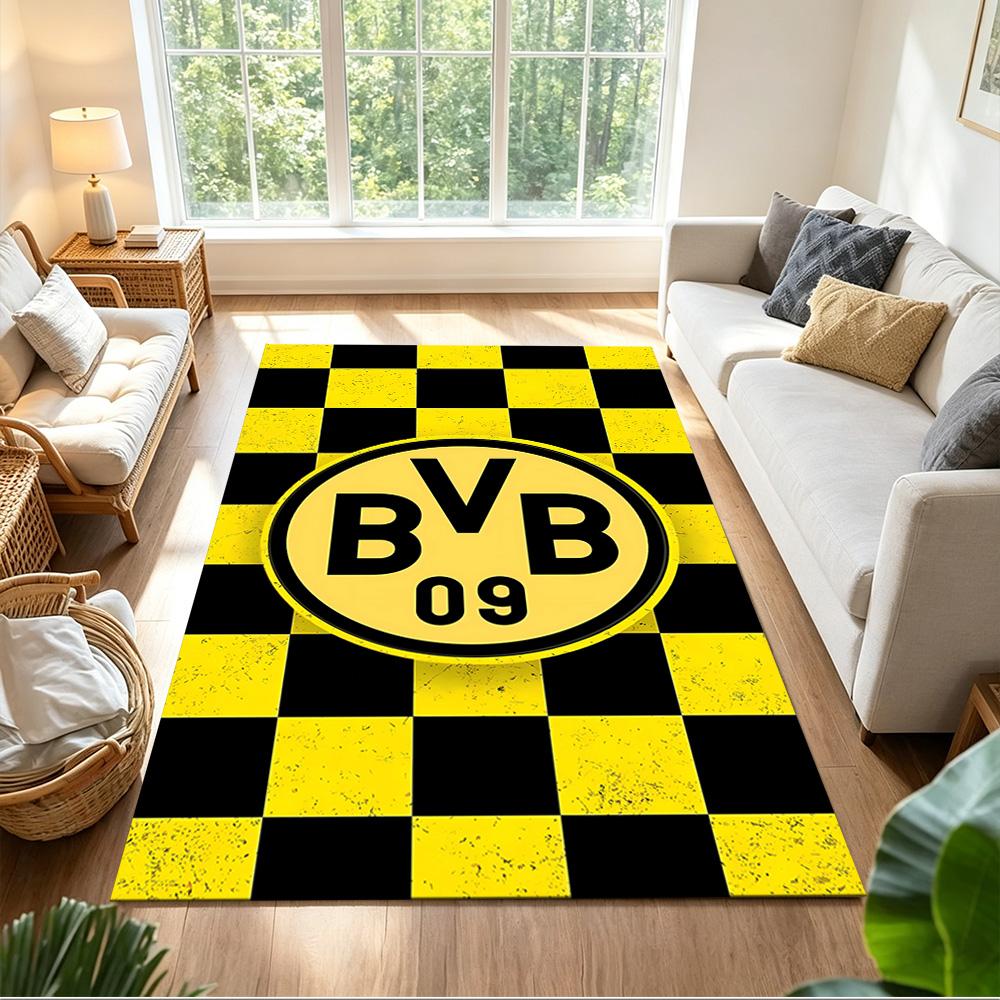 Borussia Dortmund Passion Anti-slip Rug Soft Plush Non-slip Bottom Pet-friendly Living Room Retro American Style Birthday Gift for Family