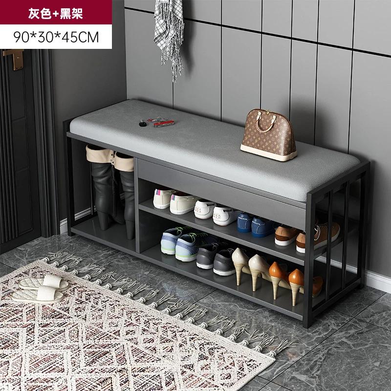 Change Shoe Stool Home Door Light Luxury Shoe Cabinet Wear Entrance Stool Net Red Long Strip Entry Shoe Rack