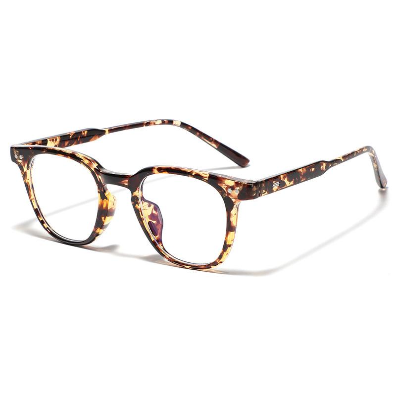 Glasses Rivet Square Flat Mirror Women'S Plain Mirror Glasses Men'S
