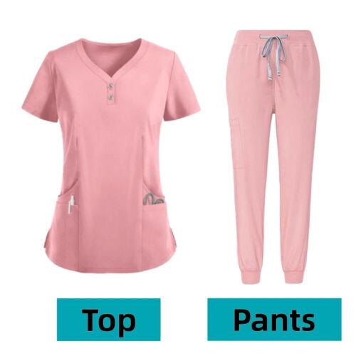 Unisex Medical Uniforms For V-Neck Nurse Scurbs Set Women Hospital Doctor Workwear Oral Dental Surgery Work Uniform Short Sleeve
