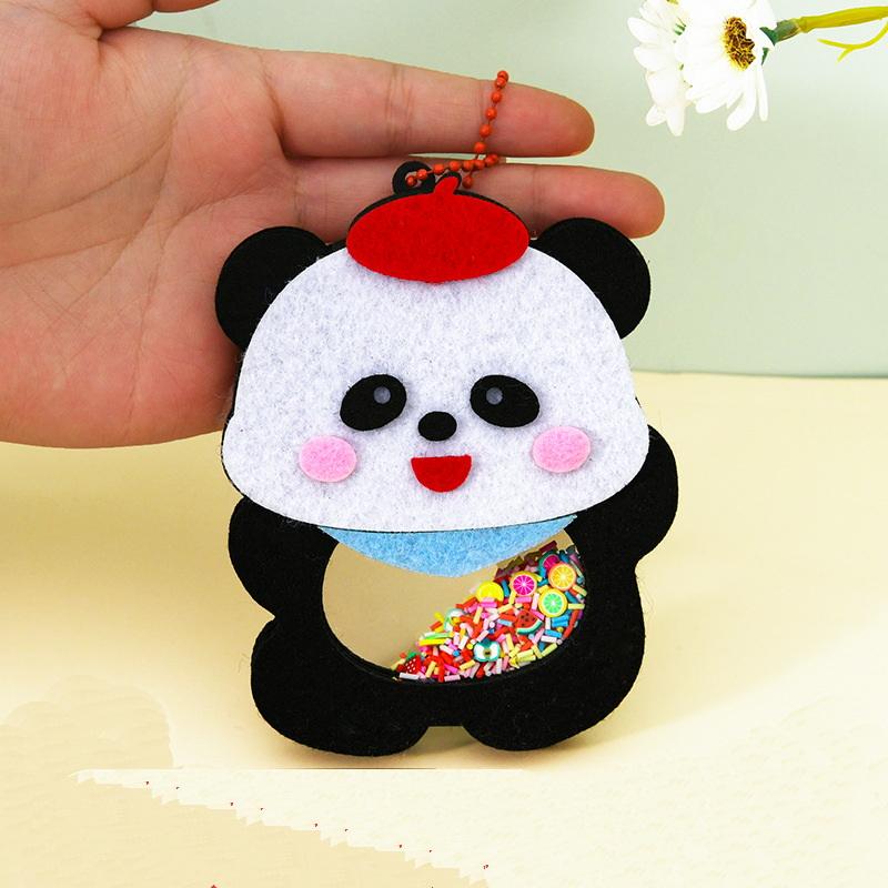 4Pcs Shaker Puzzle Toys Cartoon Non Woven Shake Pendant Diy Material Kits For Kids Easy To Paste Accessories Handmade Crafts