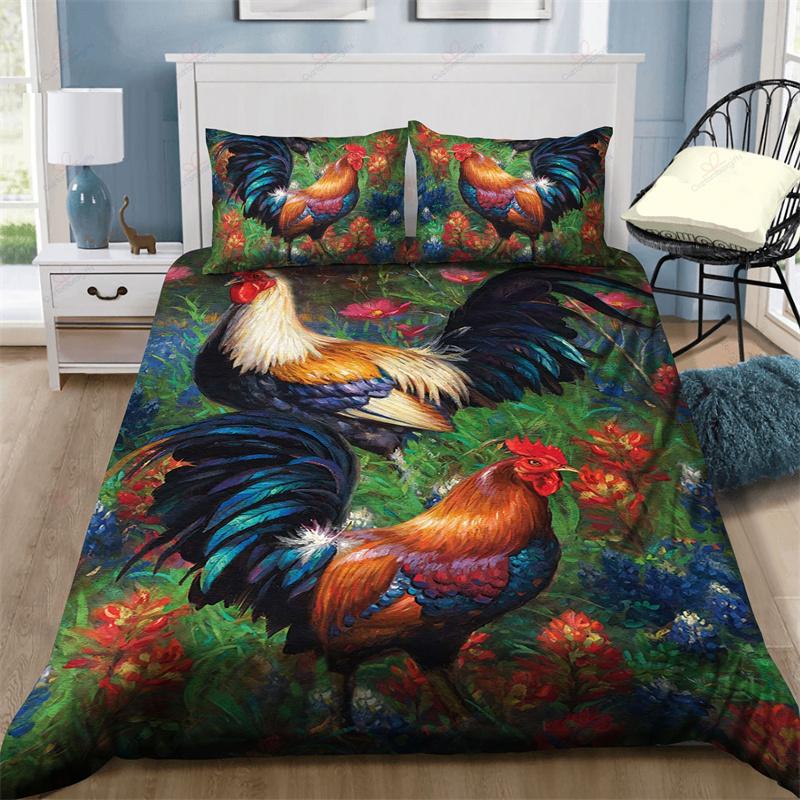 Farm Chicken King Queen Duvet Cover Rooster Goose Duck Bedding Set for Kids Teen Adult Farmhouse Animals 2/3pcs Soft Quilt Cover