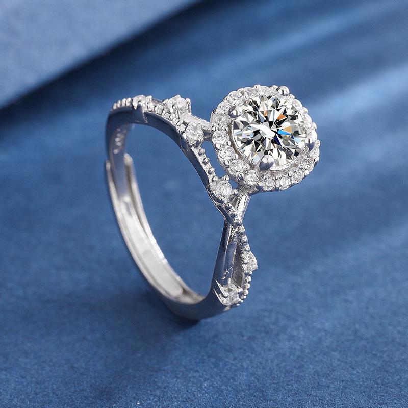 

925 Sterling Silver Diamond Big Dipper Moissanite Women s Ring - Luxury Micro-Pave Design Platinum S925 1 Carat Cubic Zirconia