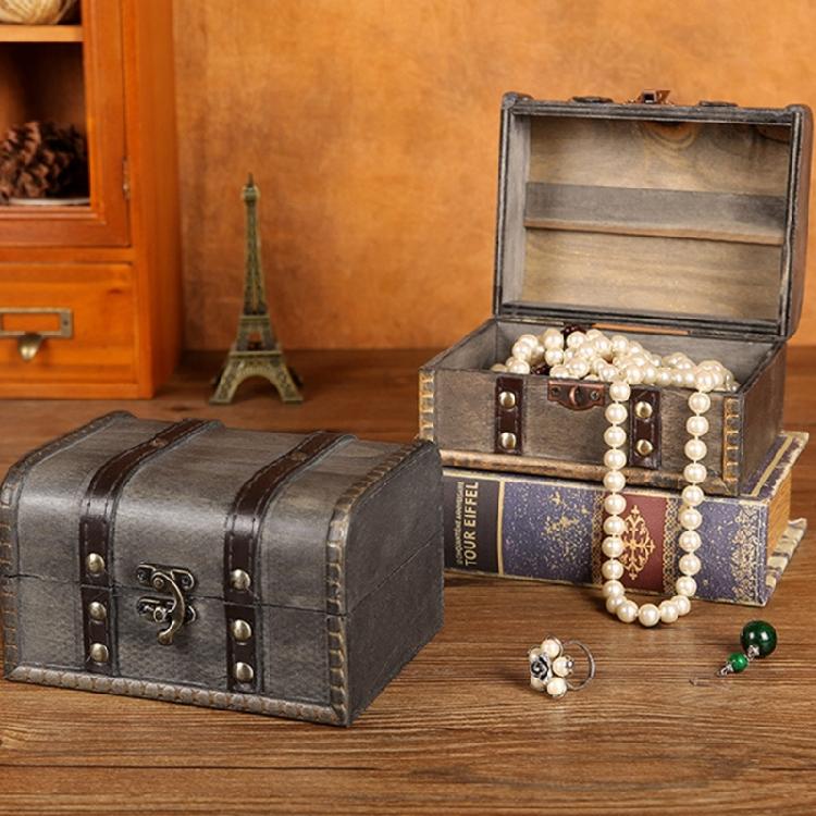 Decorative Treasure Box Vintage Wooden Large Desktop Storage Boxes for Jewelry