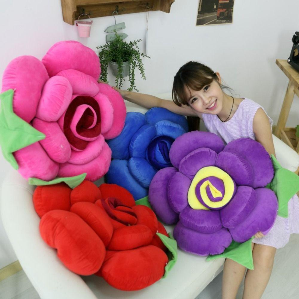 3D Rose Pillows Flower Shaped Cushion Romantic Throw Pillows  Sofa/Bed