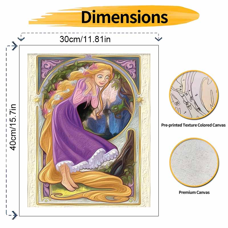 Disney Rapunzel Tangled oil paint by numbers painting kit handmade diy home decor gifts wall art canvas pictures for living room decor