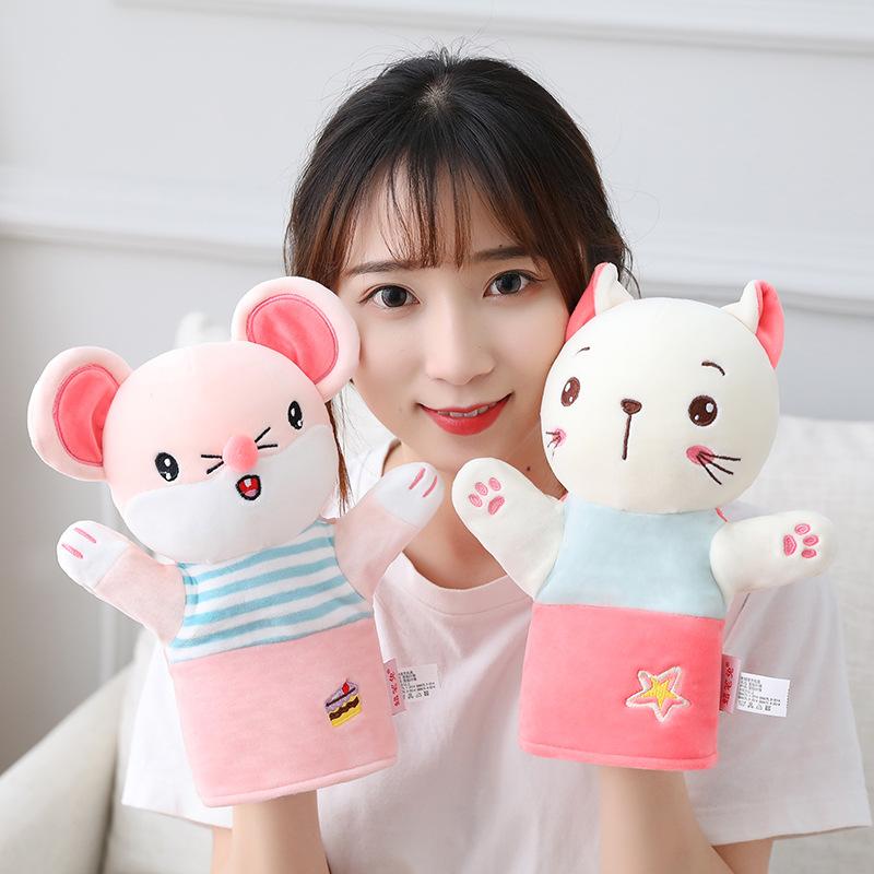 Cartoon Hand Puppet Cute Tease Baby Child Zoo Plush Animal Hand Glove Puppet Finger Sack Stuffed doll Funny Kids Birthday Gift 2