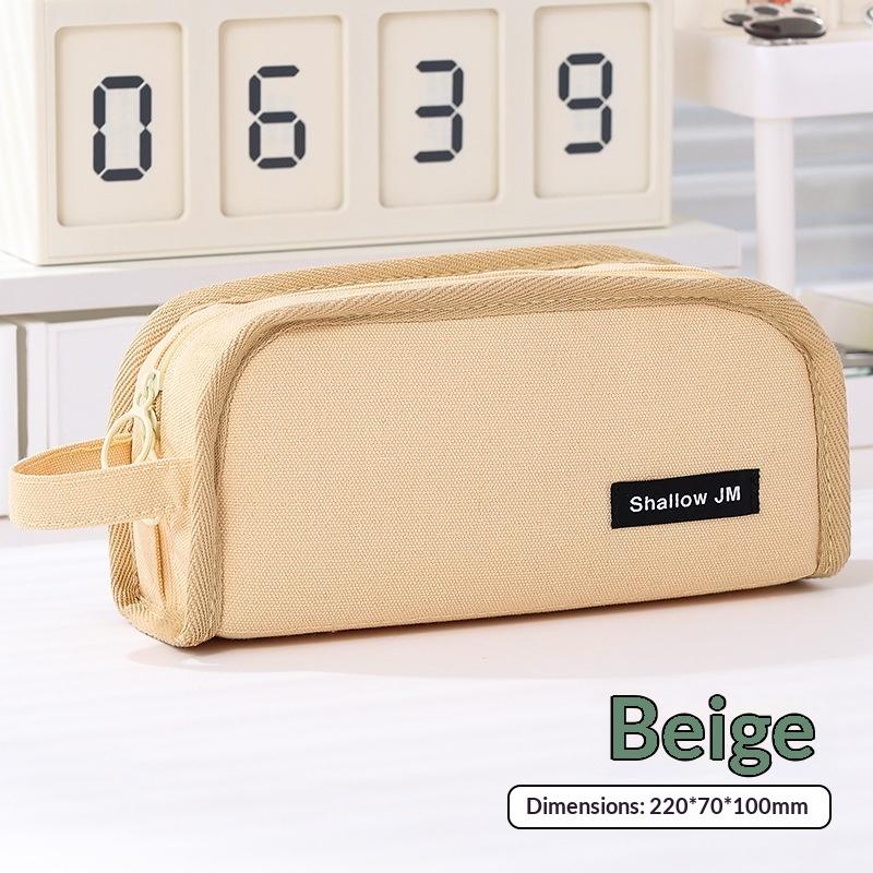 Large Capacity Pencil Case, Korean Style, Multi-functional Stationery Box, Children's Canvas, Simple and High-value.