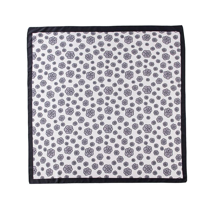 

Элегантный и модный квадратный платок 90 см, премиальный на ощупь, подходит для женской туристической фотографии, принт с камелиями, элегантный темперамент 90*90cm