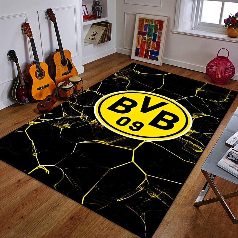 BVB 09 Logo mit gelbem sechseckigem Muster Gemusterter Teppich ein rutschfester Teppich geeignet für alle Jahreszeiten und jede Umgebung, Geschenk