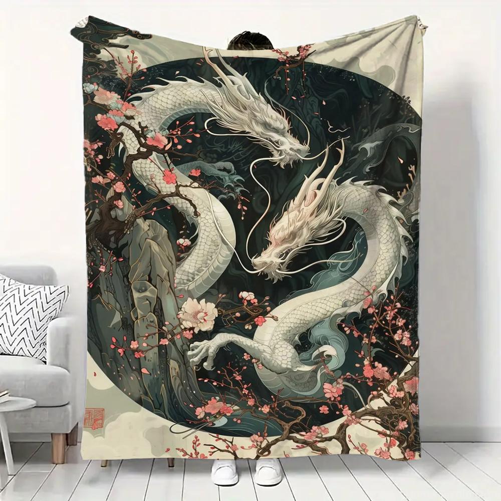 Japanese Landscape Samurai Geisha Flannel Fluffy Throw Camping Blanket for Children Adult Sofa Throw Blanket Modern Fashion Gift