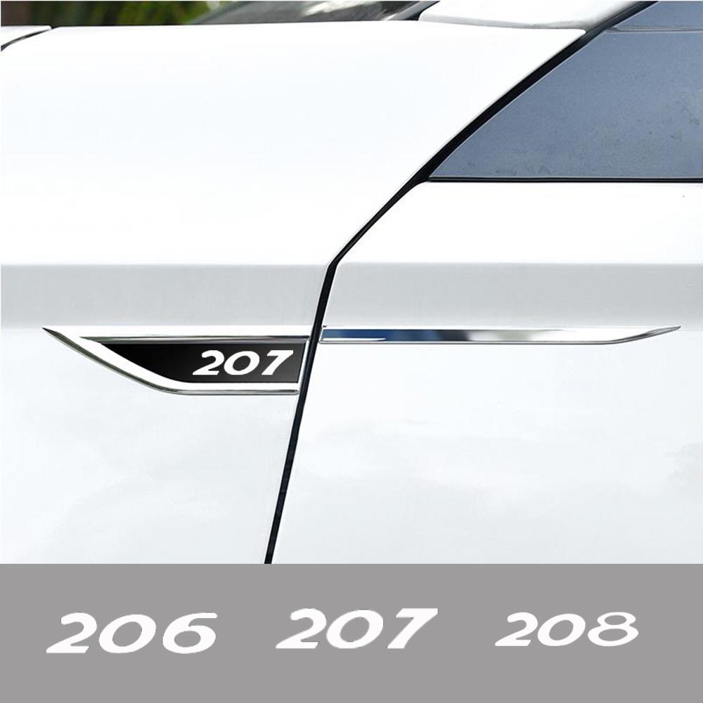 Auto Door Fender Side Blade Badge Car Body Sticker For Peugeot 206 207 208 306 307 308 406 407 408 3D Metal Side Sticker