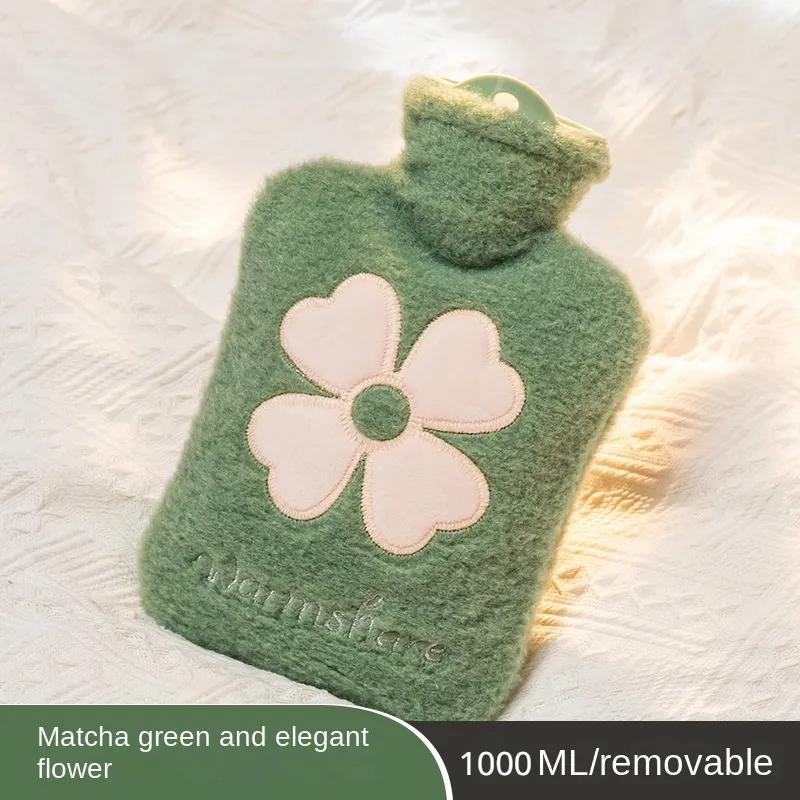 Flannel Hot Water Bottle Hand Warmer Winter Cute Kawaii Water Bottle for Girls Portable Waist Hand Bed Warm Bottles 500/1000ml