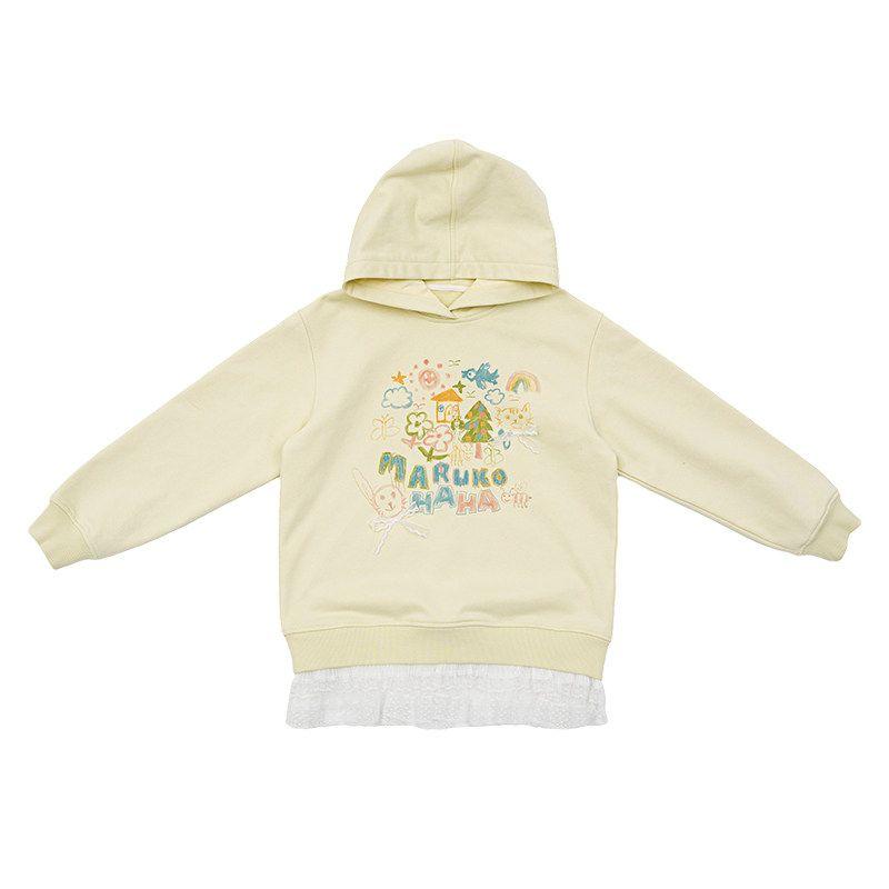 Toothpick Pills and Friends [Childlike Innocence Forever] Graffiti Hand-Painted Hoodie Girls Outerwear Children Willow Green 160