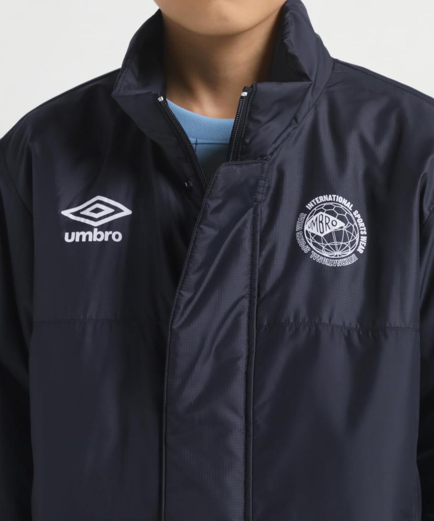 Umbro Long Machine Kids Design Award Warm for 150 Coat, Washable, Windproof, Water-Repellent, Warm, Washable, Winner, Travel, BK00(UF4FWB34J)