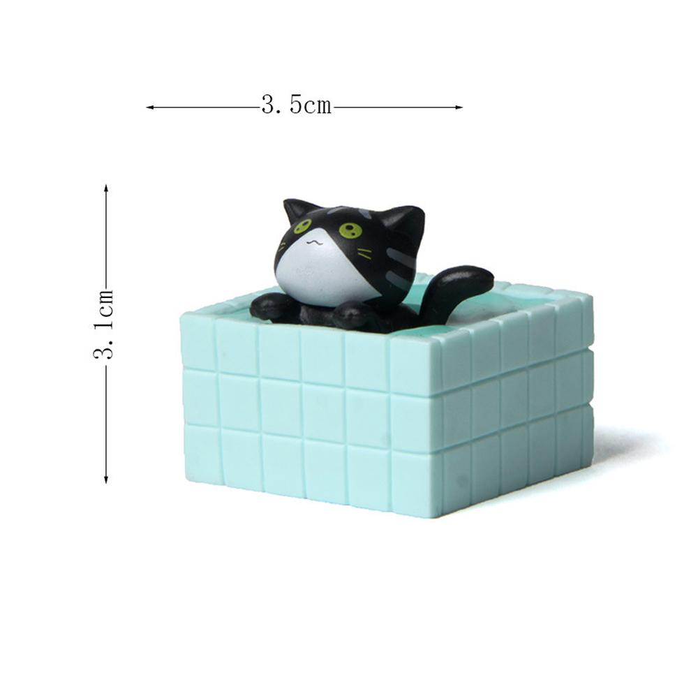 1-4 Pcs Mini Shower Cat Ornament Garden Kitten Statue Gift Kids Children Baby Room Decoration Toy Miniature Figurines Home Decor